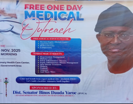 995 Dashen inhabitants accesses Senator Yaroe’s free medical outreach in Adamawa.