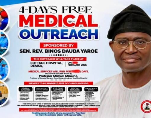 Adamawa Senator flags off mega medical outreach target 15,000 patients.