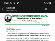 Members Of Jigawa Correspondent’s Chapel Passes Vote Of Confidence On It’s Leadership Under Zangina Kura
